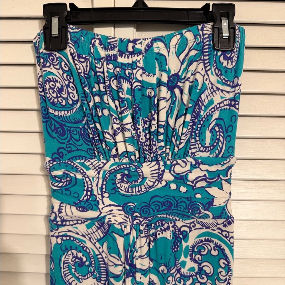 Lilly Pulitzer Blue and White Paisley Maxi Dress